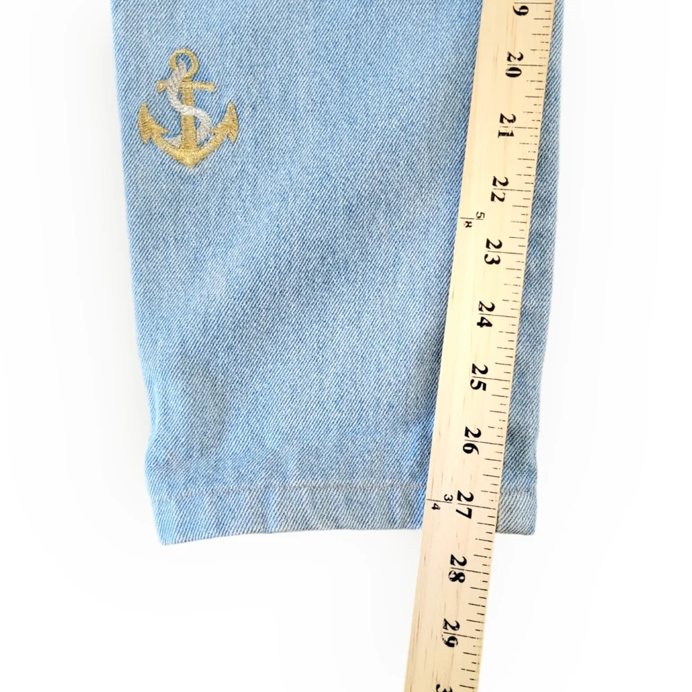 Vintage 90's La Costa Spa‎ Embroidered Anchor Mom Tapered Jeans